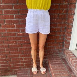 Medium White Linen Shorts